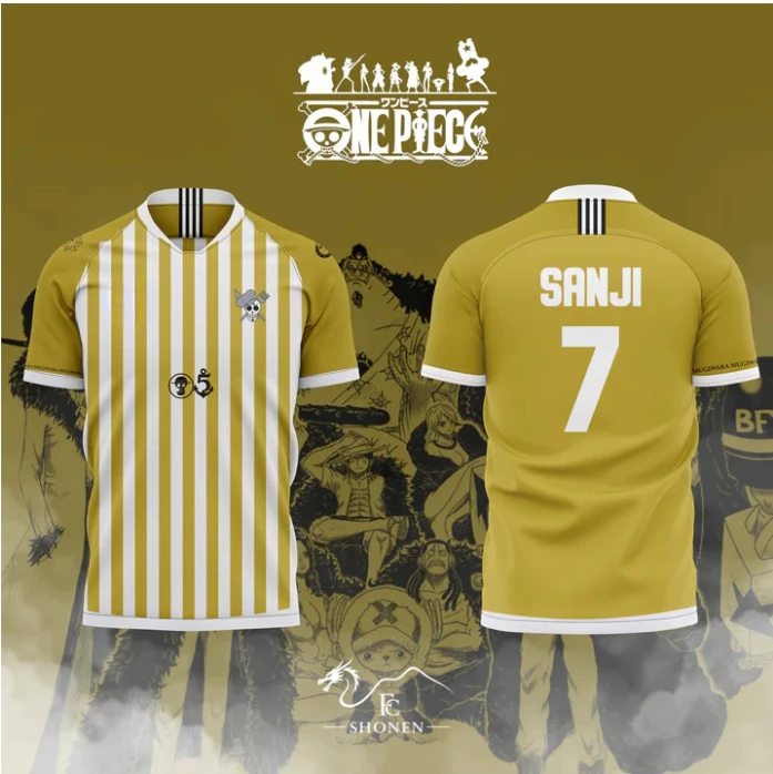 NUEVA Camiseta de Fútbol de la Colaboración One Piece 2026 con el Logotipo de "SANJI" y el Número "7" en la Espalda