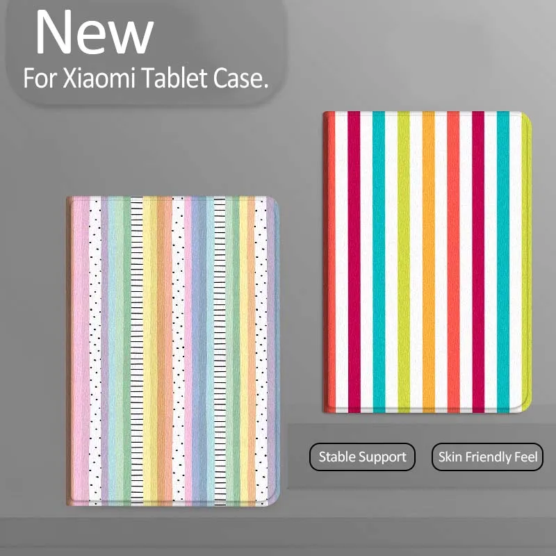 

Colorful striped pattern Tablet Case For Xiaomi Redmi Mi Pad 4 5 6 7 8 K SE Mini Pro Plus Max 10.1 11.2 inch
