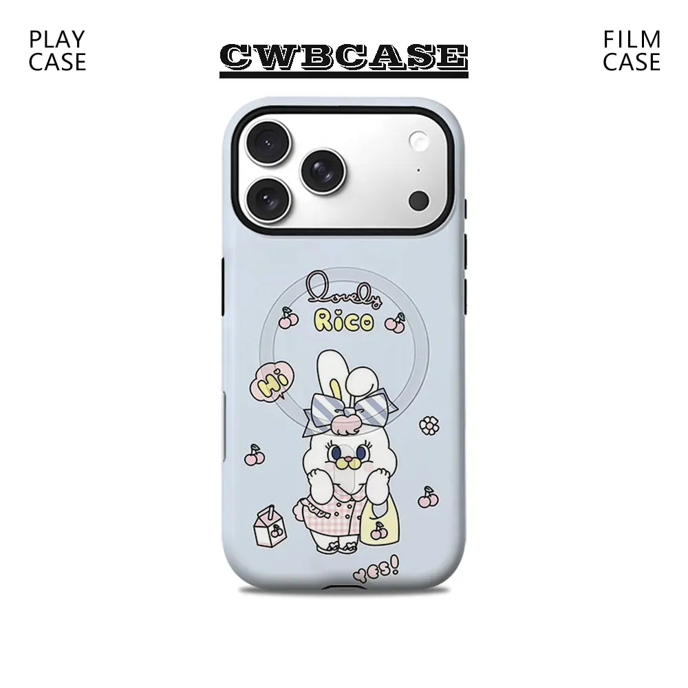 Lovely Rico Bunny Phone Case for Magnetic Phone Case for IPhone 17 16 15 14 13 Pro Max Plus Single Double-layer Tough Case