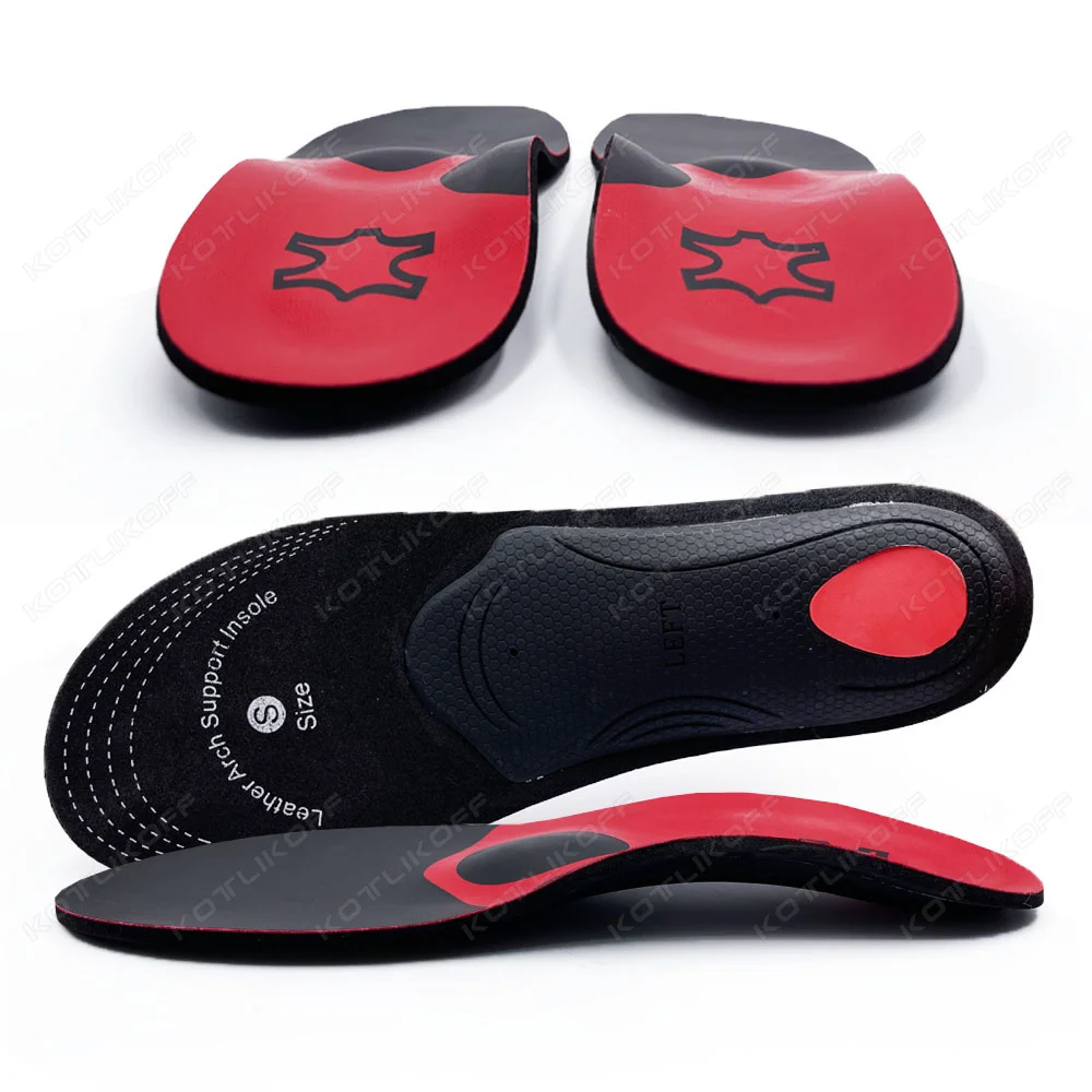 PU Leather Orthopedic Insole Orthotic Arch Support Inserts Flat Foot Shoe Pad Latex Antibacterial Active Carbon Comfort Care - view 3