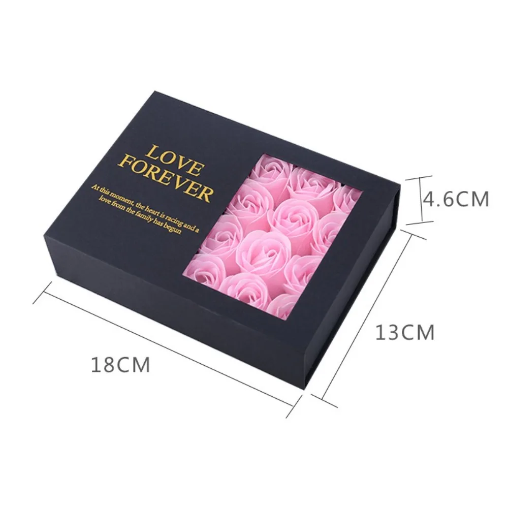 12 Flowers Creative Soap Rose Lipstick Gift Box Romantic Exquisite for Ring Packaging Couple Girlfriend Women Open Window