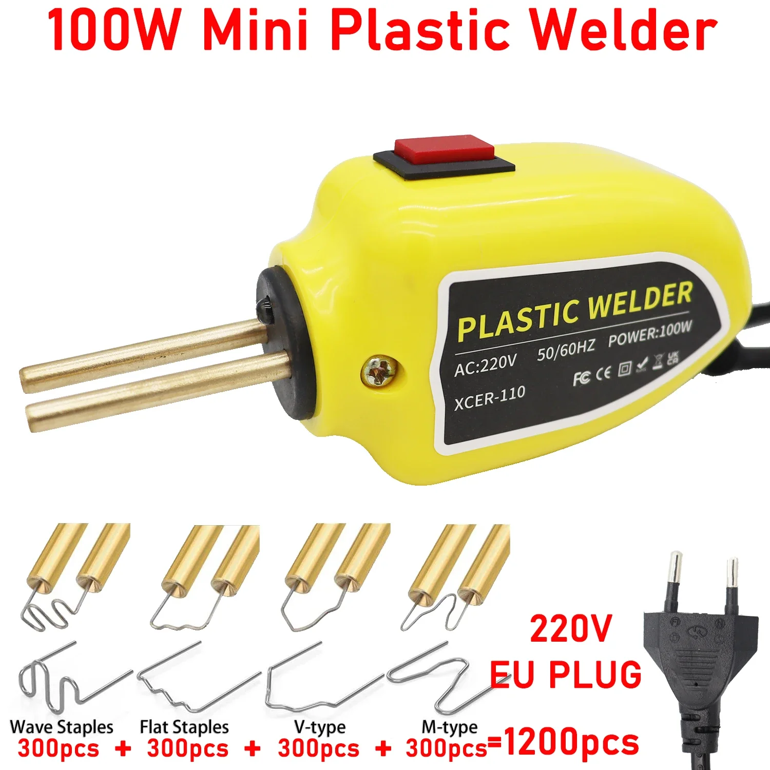 

100w plastic welding machine tool car bumper electronic welding repair kit mini portable heat gun hot stapler