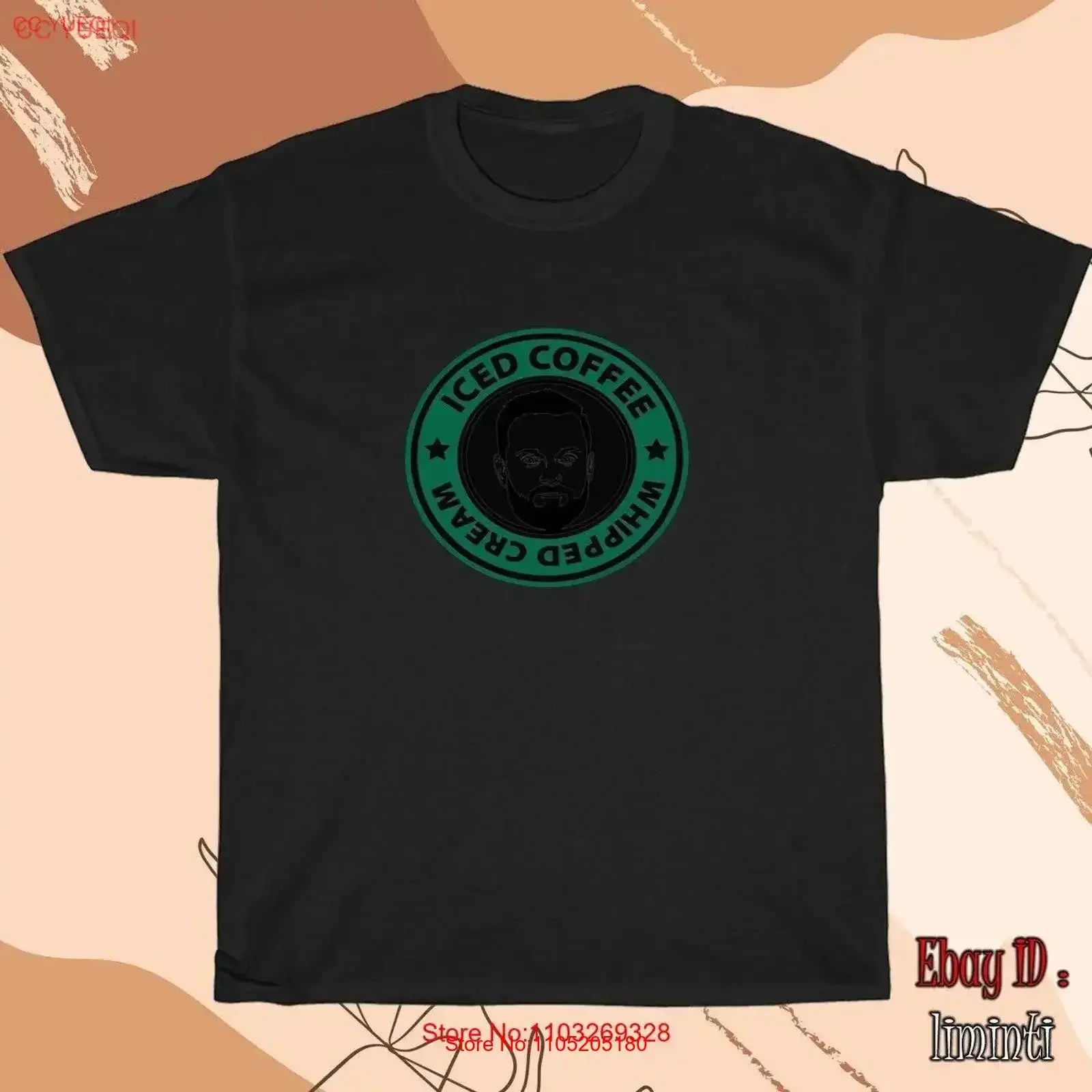 Iced Coffee Whipped Cream Logo Men's Black Grey White Navy T Shirt Size S to 5XL vintage Washed fashion Breathable Casual