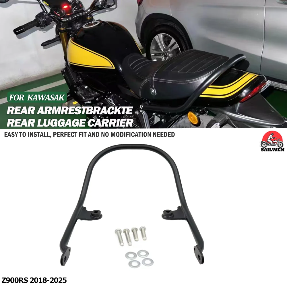 

For Kawasaki Z900RS Z900 Z900rs Cafe 2018-2025 Rear Luggage Rack Motorcycle Passenger Seat Grab Hand Rail Bar Support Bracket