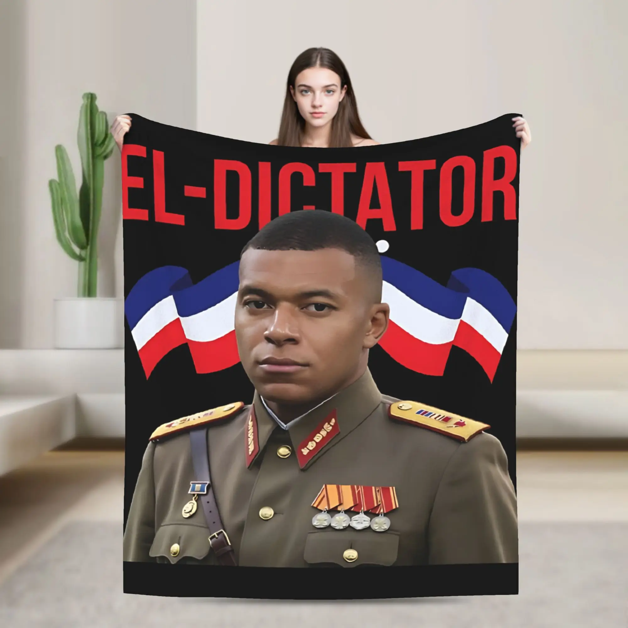 Kylians Mbappe Dictador Meme  Blanket Super Soft Warm  Throw Blankets for Bed 50x60 Inch Multi-size Rug Piece