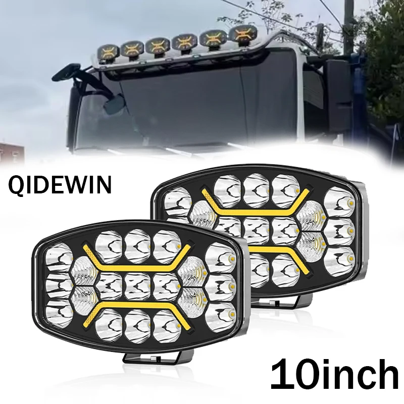 

Luces Led Para Camion Work Spotlight Truck 10inch 24V Led Spot Light Headlamp Led 10" Jeep White Amber Drl Fit for Scania Volvo