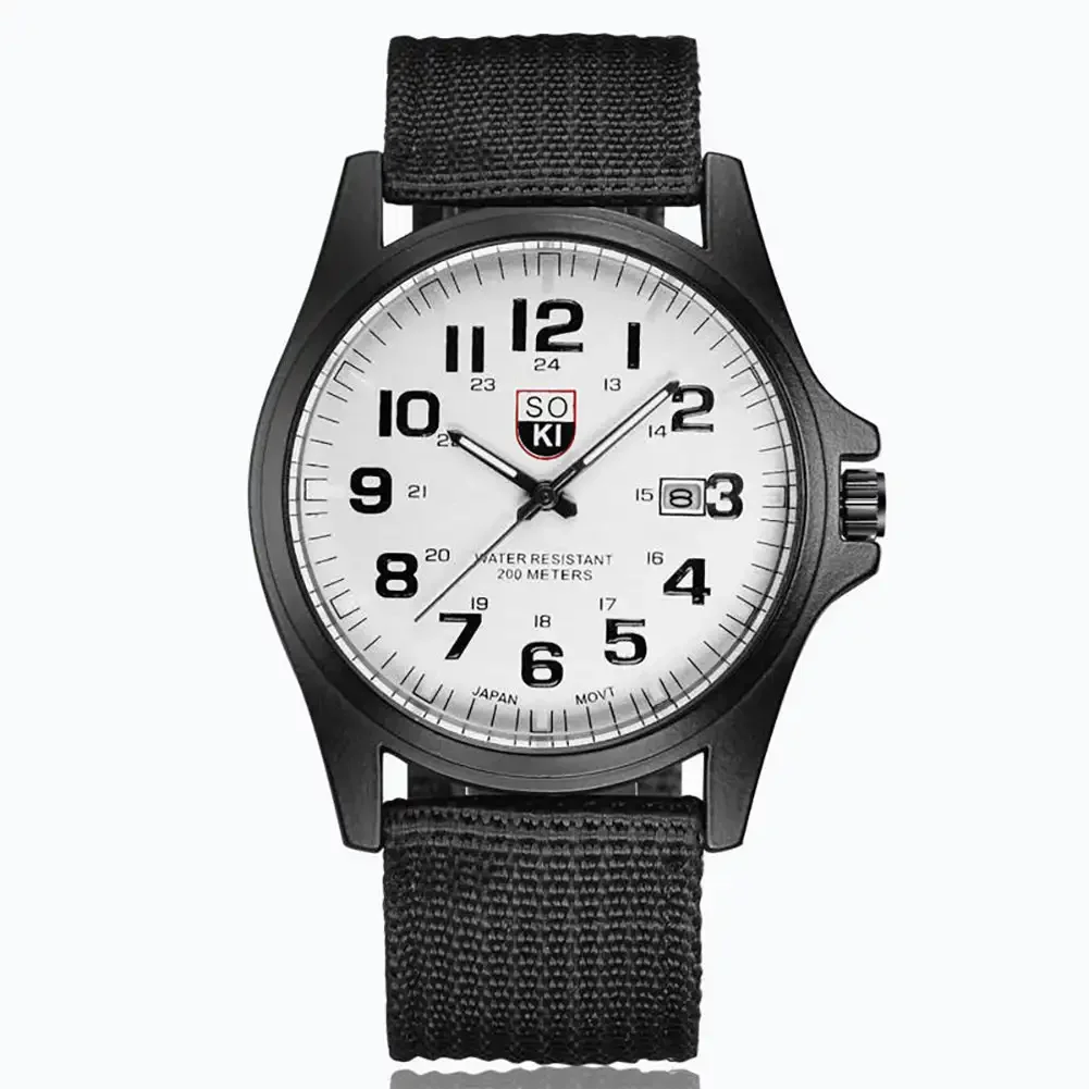 Men's Simple Round Glass Dial Quartz Watch