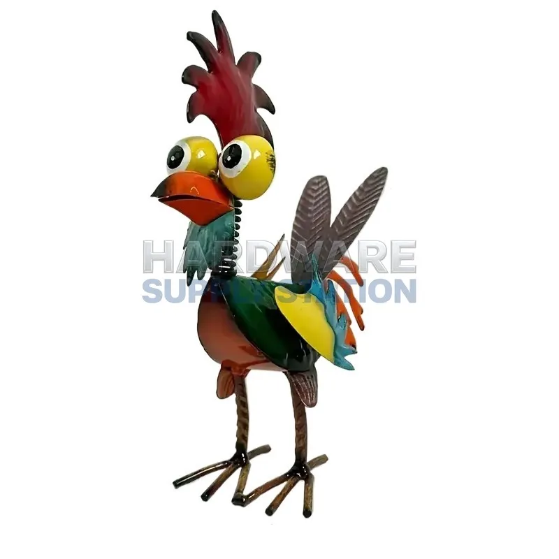 

Красочная металлическая статуэтка петуха для улицы, настольное украшение, декоративное изделие, украшение для двора и газона