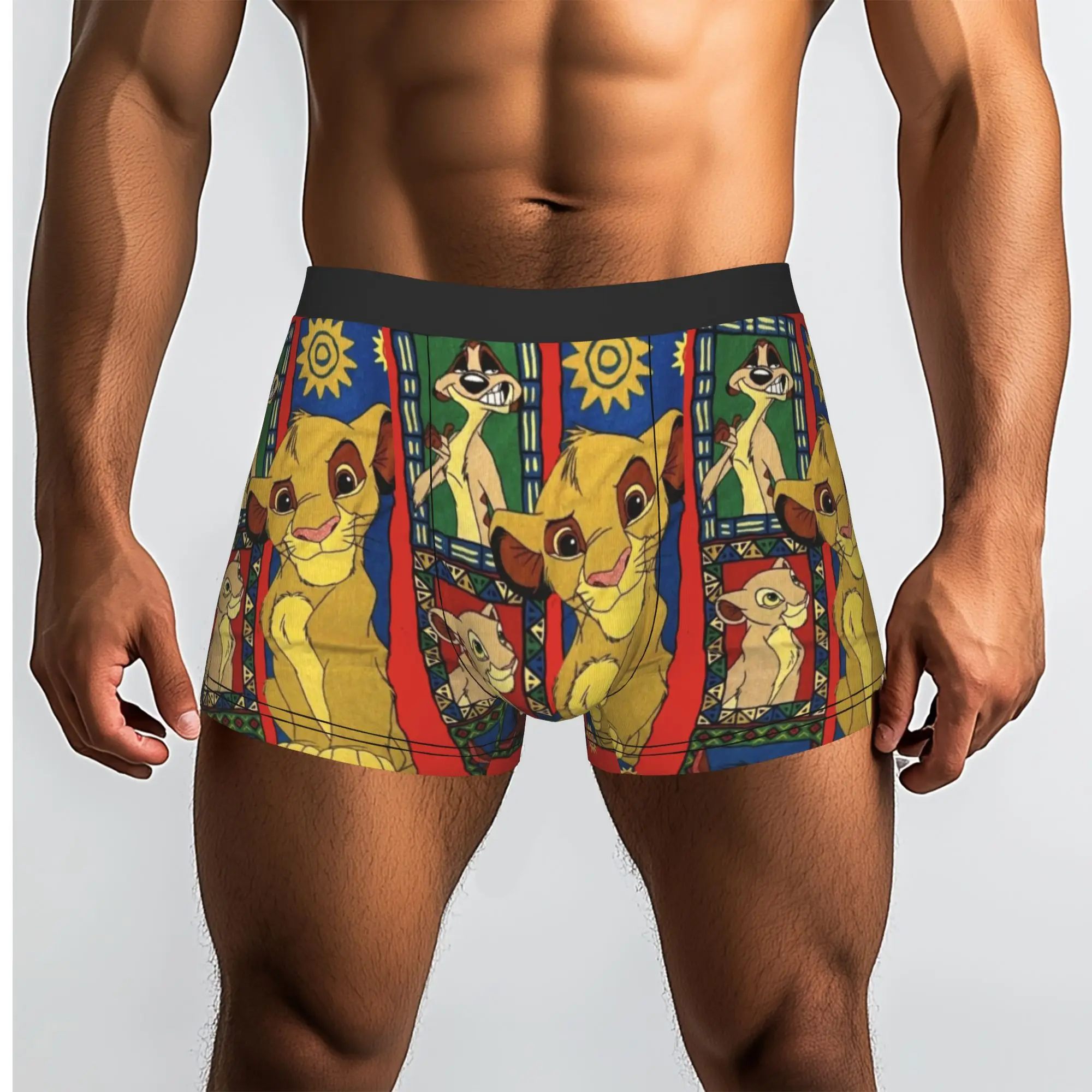 Customized The Lion Cartoon K-Kings Underwear Male Print Anime Boxer Shorts Panties Briefs Breathable Underpants