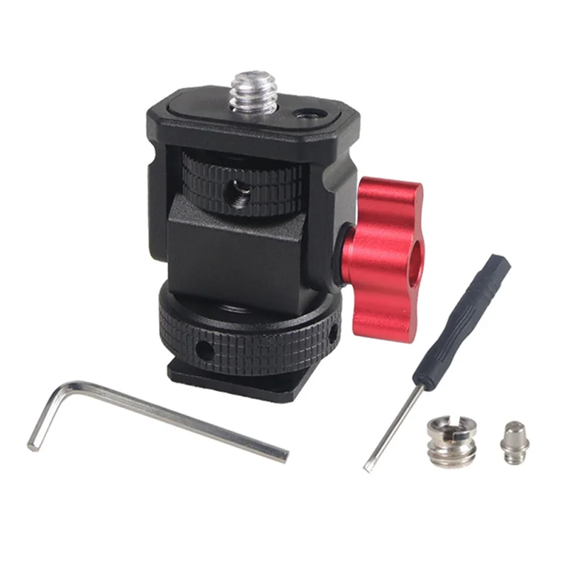 

A99E-Tripod Head Universal Monitor Worm Head With Swivel And Tilt For Flash Fill Light For Photo Camera Screw Mounting Fixtures