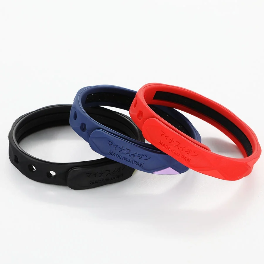Pulsera de silicona tridimensional ajustable con iones negativos, antiestática y antiagua, producto de seguridad sólido simple