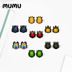 2023 New Rainbow Beetle Acrylic Stud Earring Insects Handmade Earrings Resin Epoxy Jewelry Gifts Friend