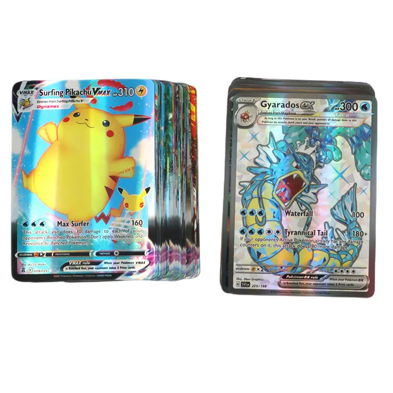 Cartes Pokémon holographiques planchers let Glass, 80Vmax, 20EX, Lettre anglaise, Carte à collectionner Pokémon, Cadeau pour enfants, Nouveau