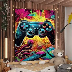 New Cool Gaming Neon Game Colorful Tapestry Wall Hanging Cheap Hippie Wall Hanging Bohemian Wall Tapestries Mandala Wall Hanging