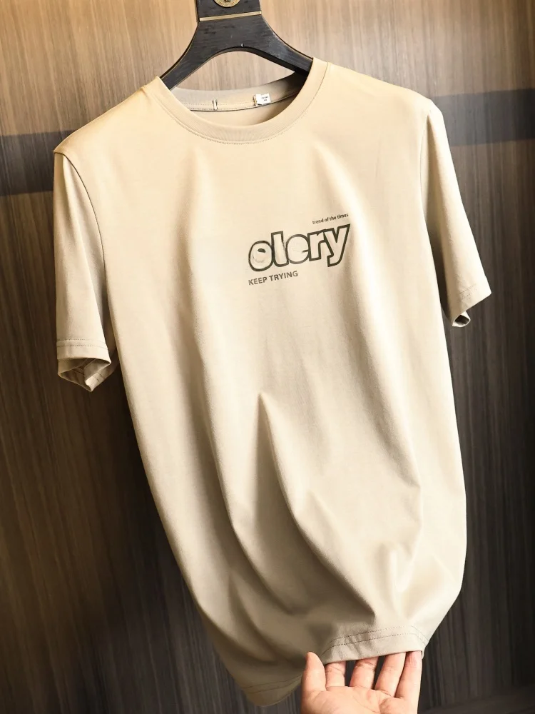 

Men's Summer T-shirt round Neck Short Sleeve Breathable Moisture Wicking Comfortable Cotton Polyester Blend Fashionable Casua...