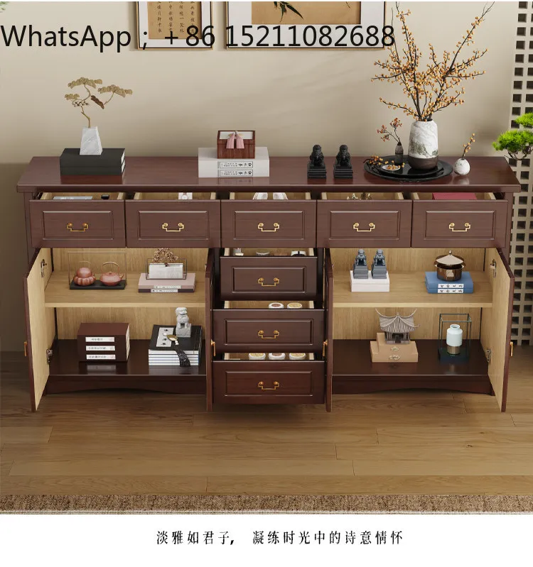 SCY solid wood Buddha table cabinet with drawers, living room long table, locker, household Buddhist hall shrine table cabinet