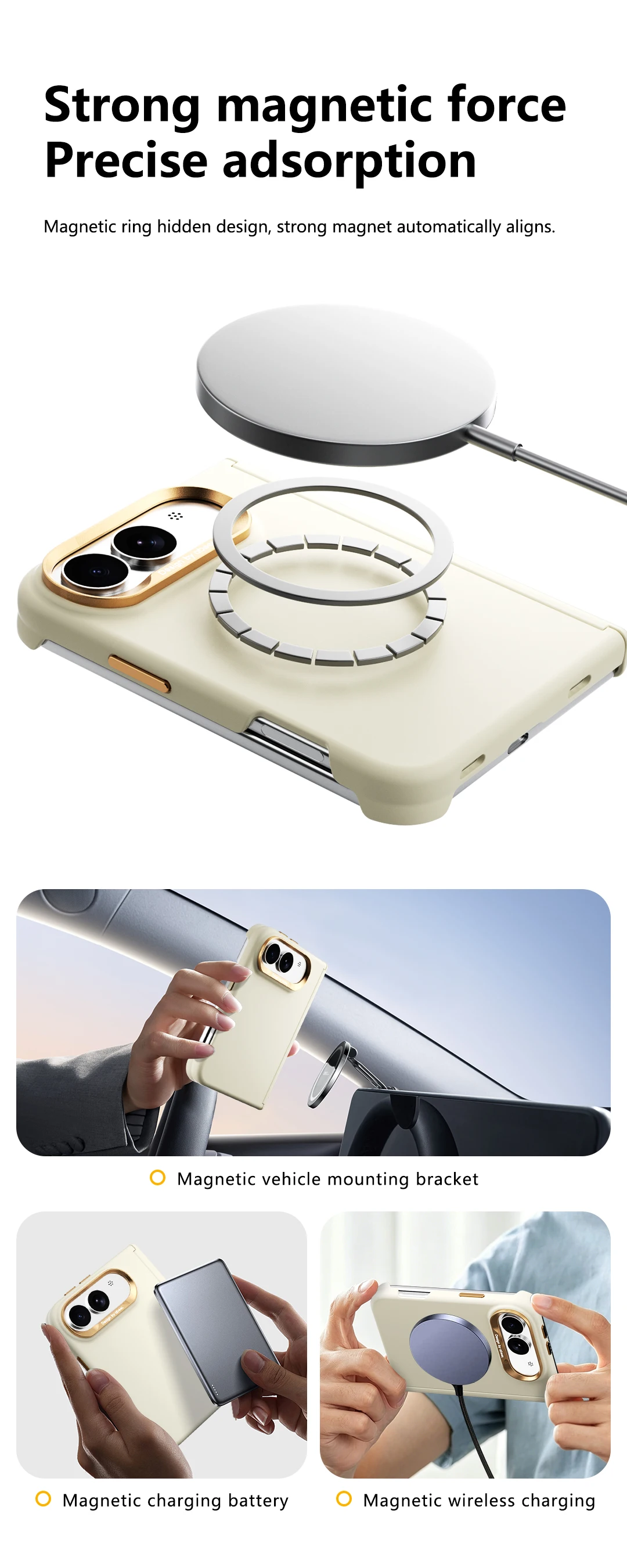 Luxury Skin for MagSafe Magnetic Phone Case, for iPhone Duo with Hinged anti Drop Protective Cover For iPhone Duo Fold Case