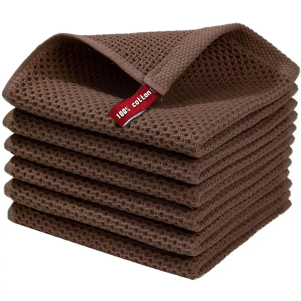 Cotton Honeycomb Kitchen Square Towel Set, Easy to Clean