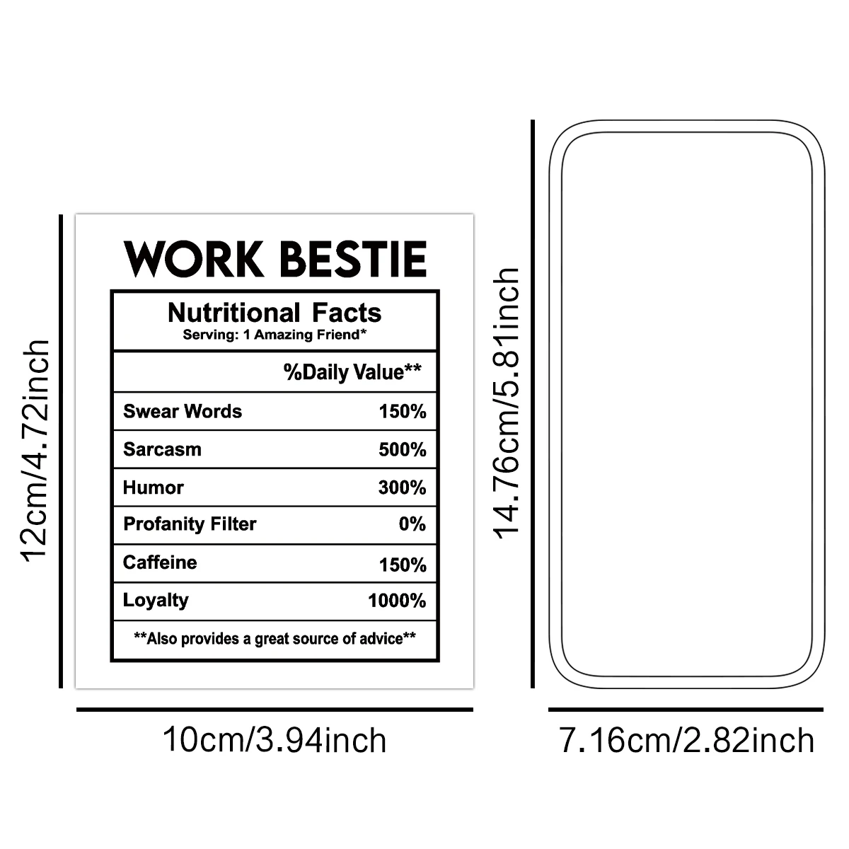 4pcs Funny Work Bestie Wine Bottle Labels,Nutritional Facts Humorous Wine Bottle Stickers,Birthday Gift for Work Bestie,Coworker