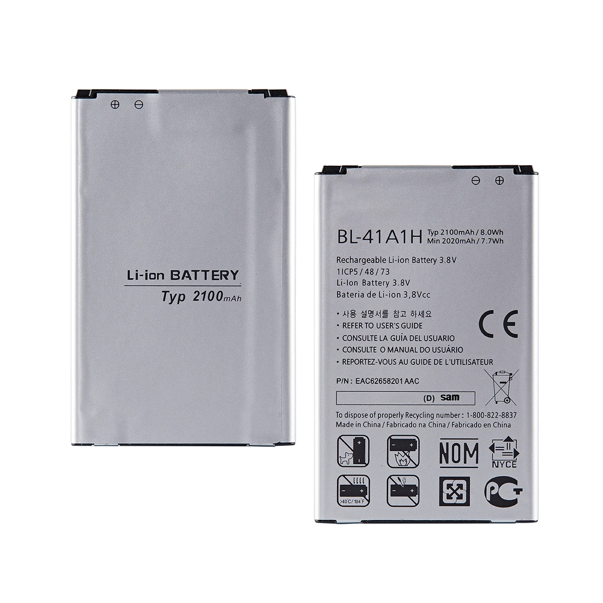 New 2100mAh BL-41A1H Replacement Battery For LG Optimus F60 MS395 D390N Tribute VS810PP Transpyre LS660  BL41A1H