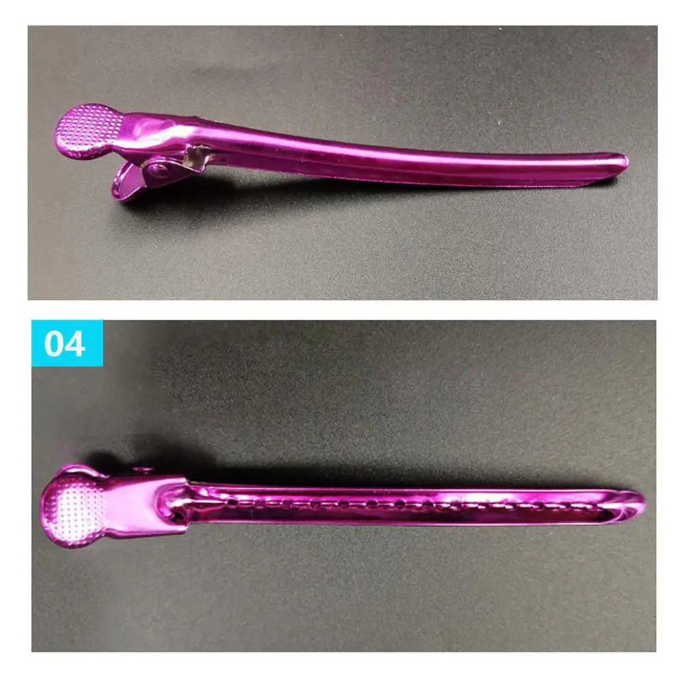 

12Pcs Hairdressing Clips Stainless Steel Alligator Clamps for Thick Thin Hair Fixing Salon Dying Hair Styling Tools Portable