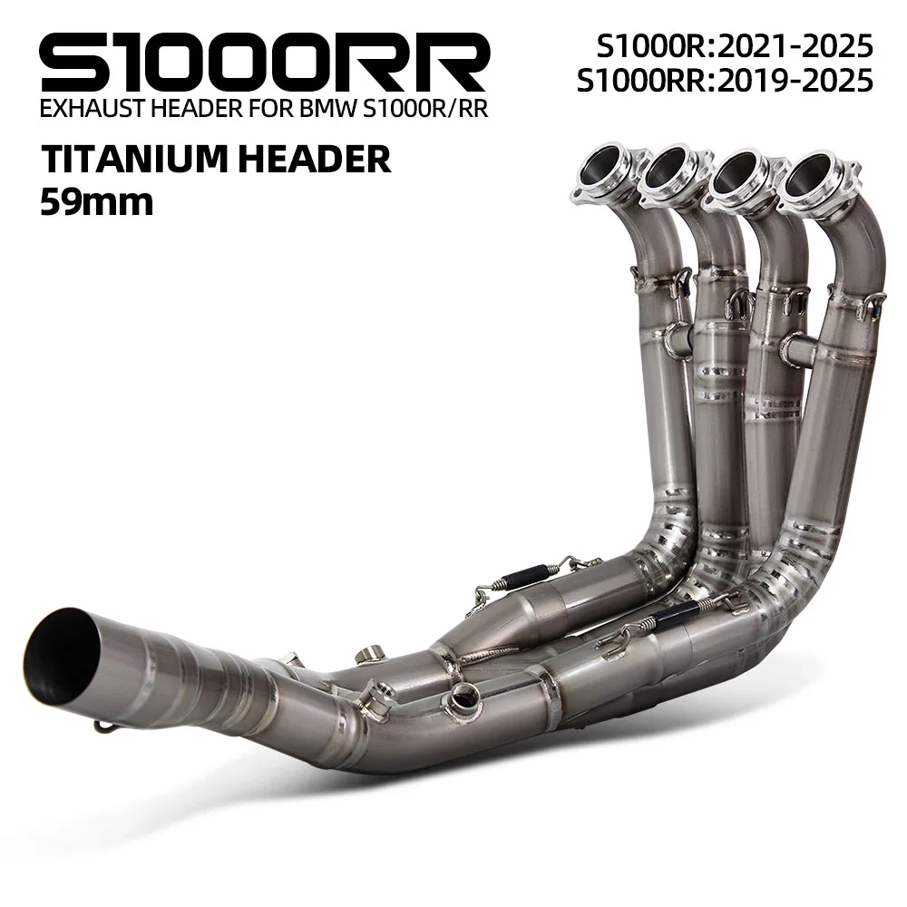 

E-B10E8 For BMW S1000RR S1000R 19-25 years Motorcycle Exhaust Manifold Full Titanium Escape Front Link Pipe Connect OE Muffler