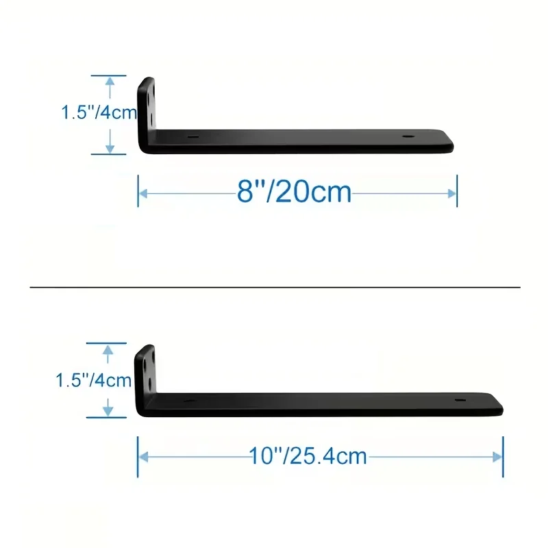 4/8Pcs Metal Floating Shelf Brackets Invisible Nail-Fixed Wall Mounted Brackets Hidden Partition Shelf Supports for Home Decor