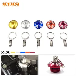 OTOM Motorcycle CNC Aluminum Oil Filler Plug Cap Eccentric Lock Safety Anti-theft Oil Drain Sump Nut For ZONGSHEN NC250 NC450