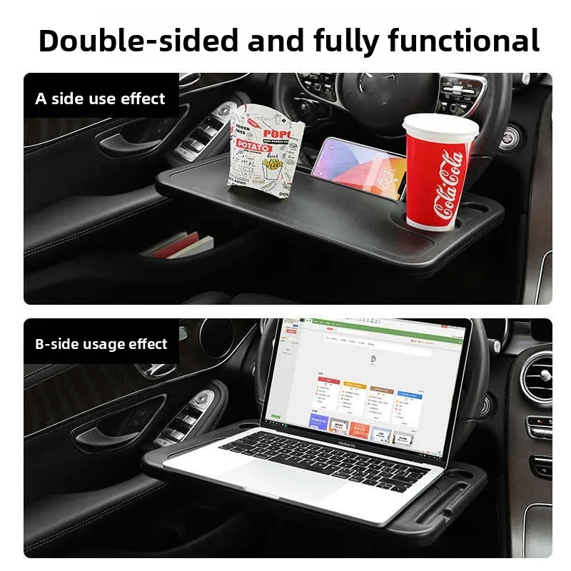 Car Portable Laptop Computer Desk Mount Stand Eat Work Auto Steering Wheel Dining Table Bracket Drink Food Coffee Tray Board Kit