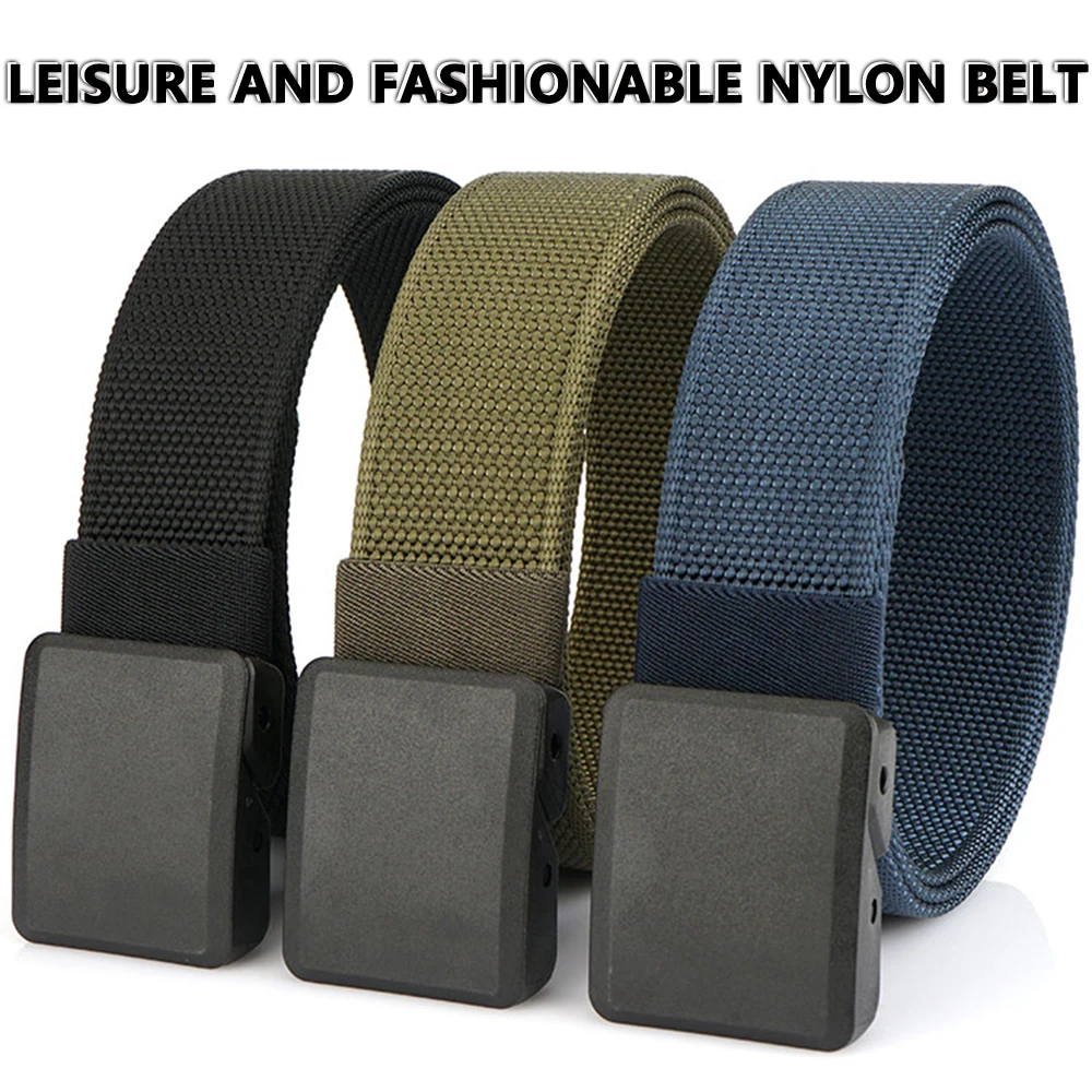 TUSHI Neuer elastischer Gürtel für Herren ohne Metall, Schnellverschluss, Nylon-Schnalle, weiche Faser, Unisex, Stretch-Gürtel, Wandern, Angeln, Sportgürtel – Detail 1