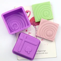 1Pcs Silicone Soap Mold Multifunctional For Soap Making Mould 3D Handmade Massage Therapy Bar Soap Molds Forms Making Supplies