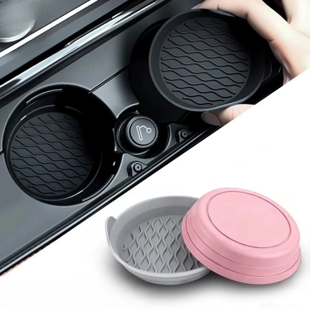 Car Coaster Non-Slip Silicone Mat For Car Water Cup Auto Interior Anti-Slip Cup Pad Drink Holder Mat Decoration Accessories