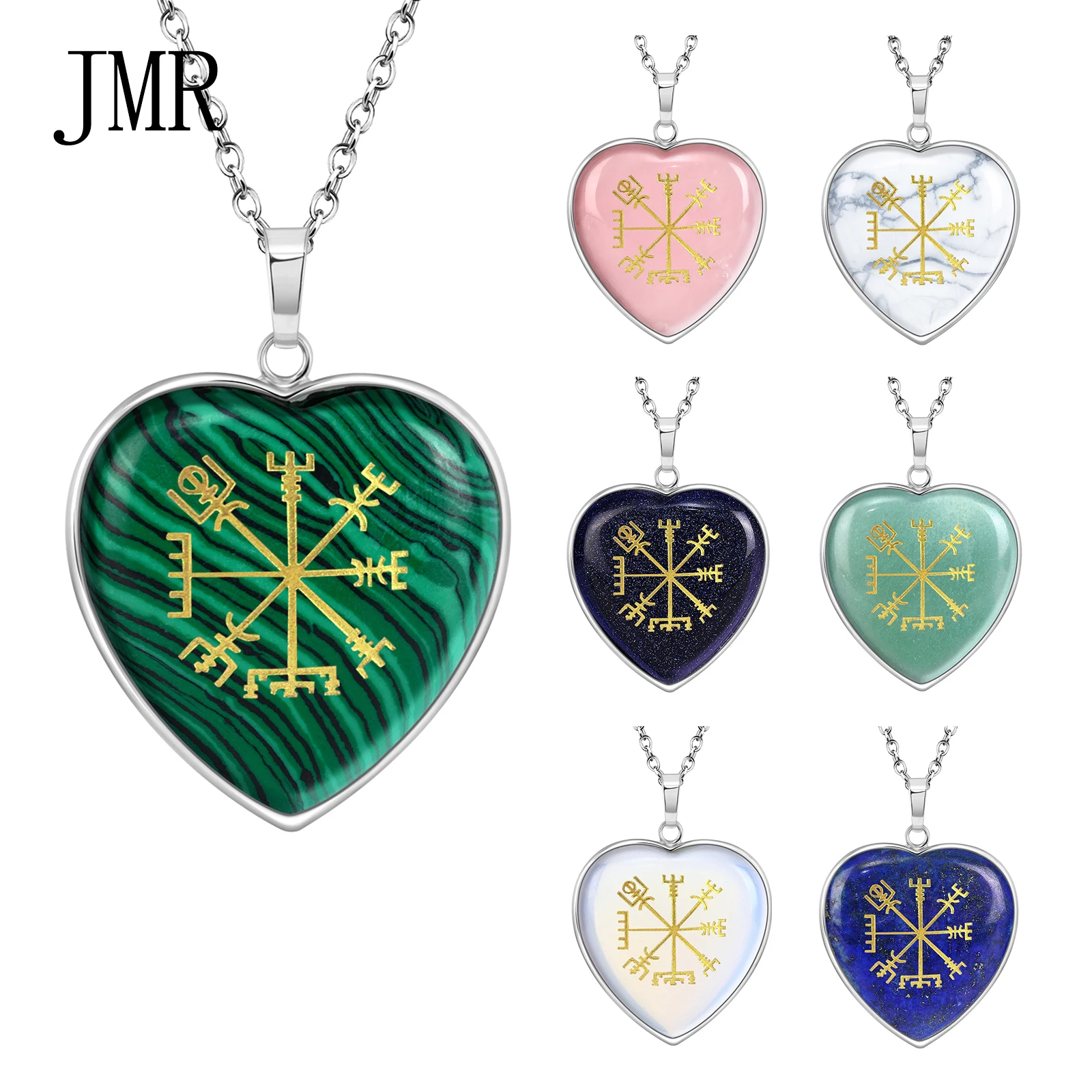 

Viking Vegvisir Necklace Pendant Runic Compass Symbol Strength Jewelry Norse Pagan Amulet Magical Navigation Talisman