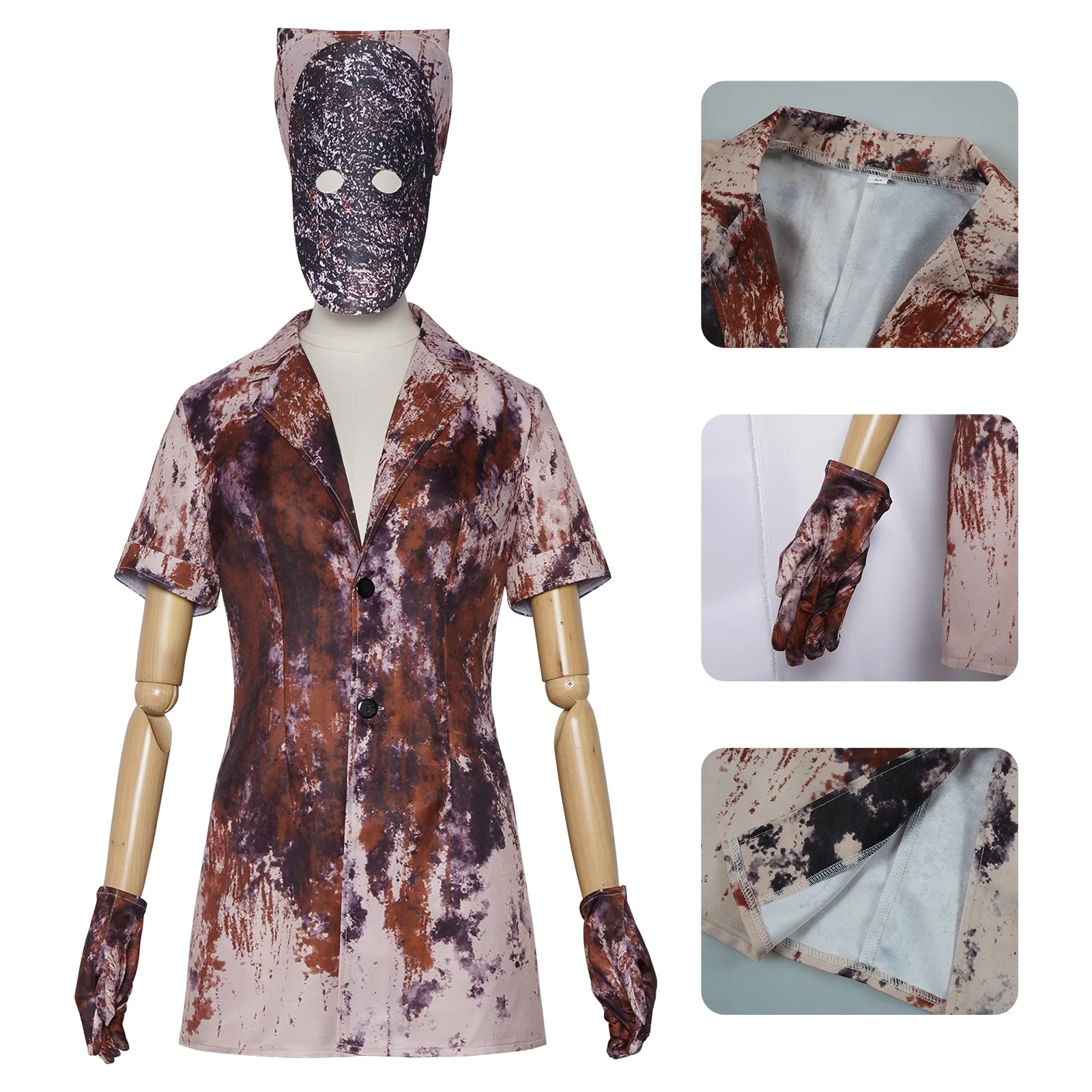 

Horror Nurse Cosplay Costume, Scary Hospital Themed Outfit for Halloween Party & Stage Show