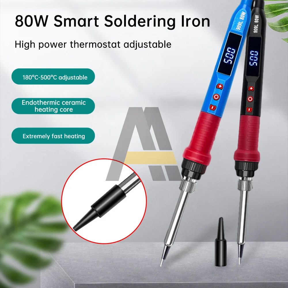 80W LED Digital Display Electric Soldering Iron Internal Heating Constant Temperature Adjustable Electric Soldering Iron Welding