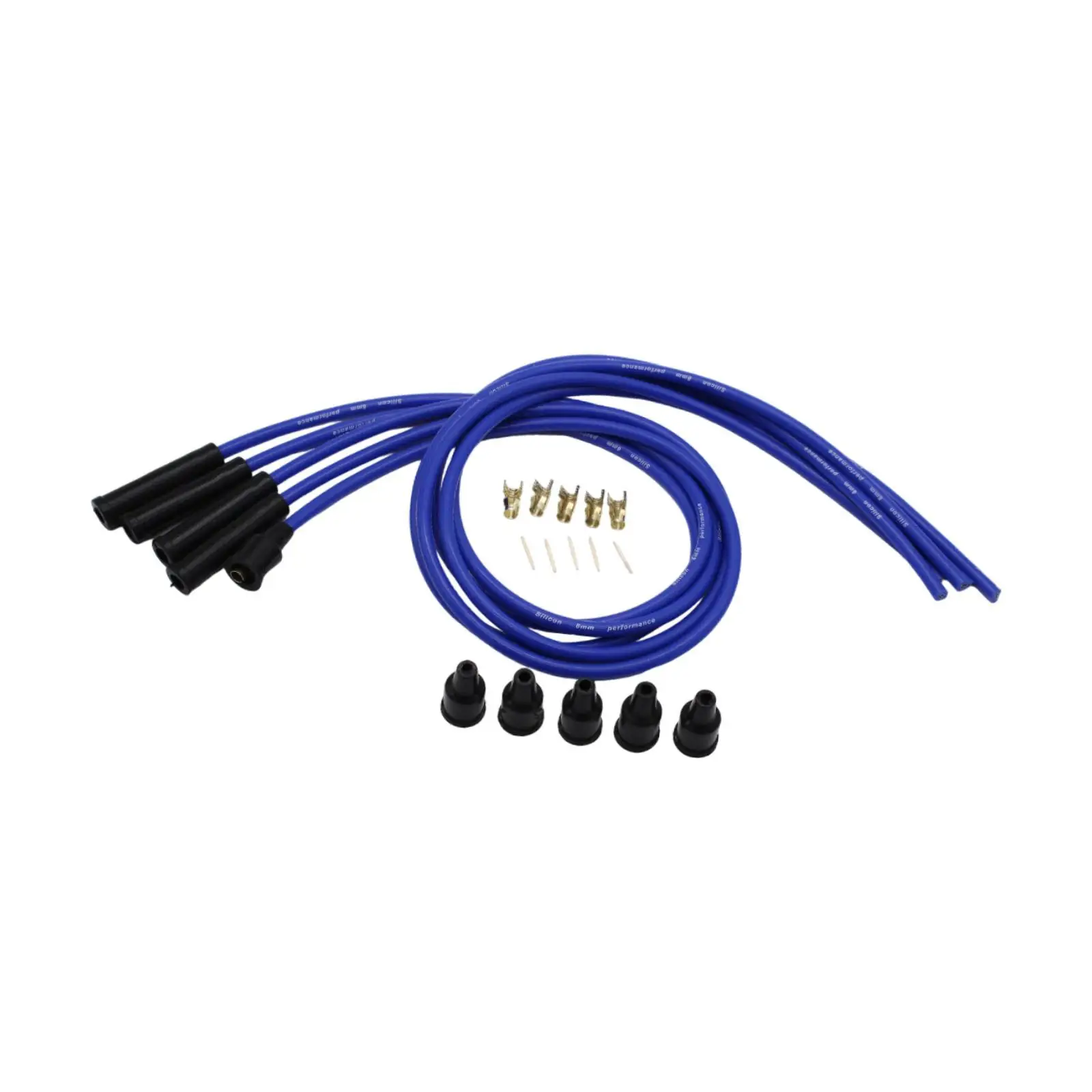 Spark Plug Wire Set Car Parts Cars Ignition Cables Blue Silicone HT Leads for 4 Cylinder Classic Cars Vehicle Repair Parts