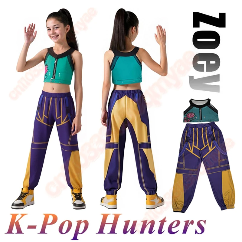 2025 어린이 조이 미라 루미 3D 프린트 코스프레 의상 할로윈 카니발 K팝 헌터 걸 그룹 아이돌 롤플레잉 드레스업 의상