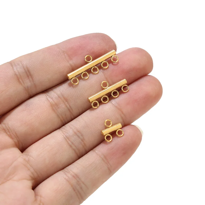 20pcs Gold Plated Stainless Steel Multi Strand Layer Clasp Pendant Connectors Drop Earring For DIY Jewelry Making 10mm/20mm/25mm