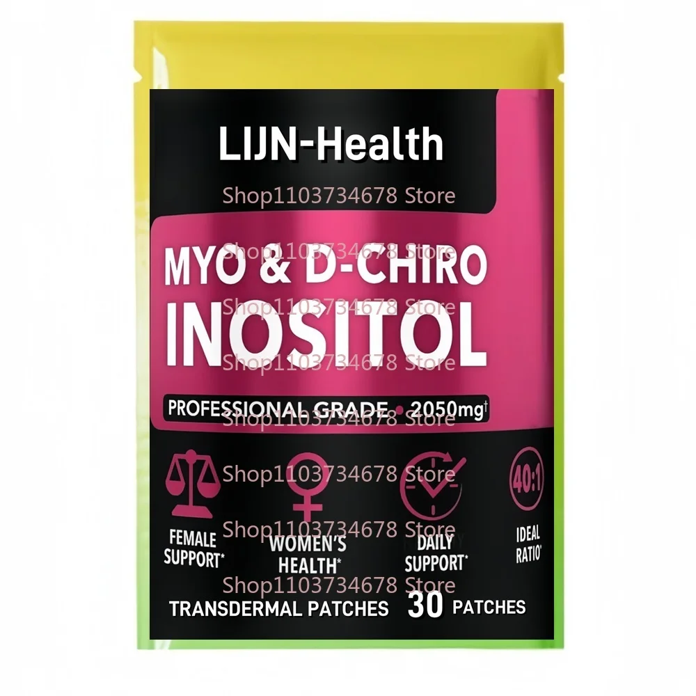 30 Patches Myo-Inositol & D-Chiro Inositol Transdermal Patches mit Vitamin B8 für Frauen unterstützen Hormonbalance