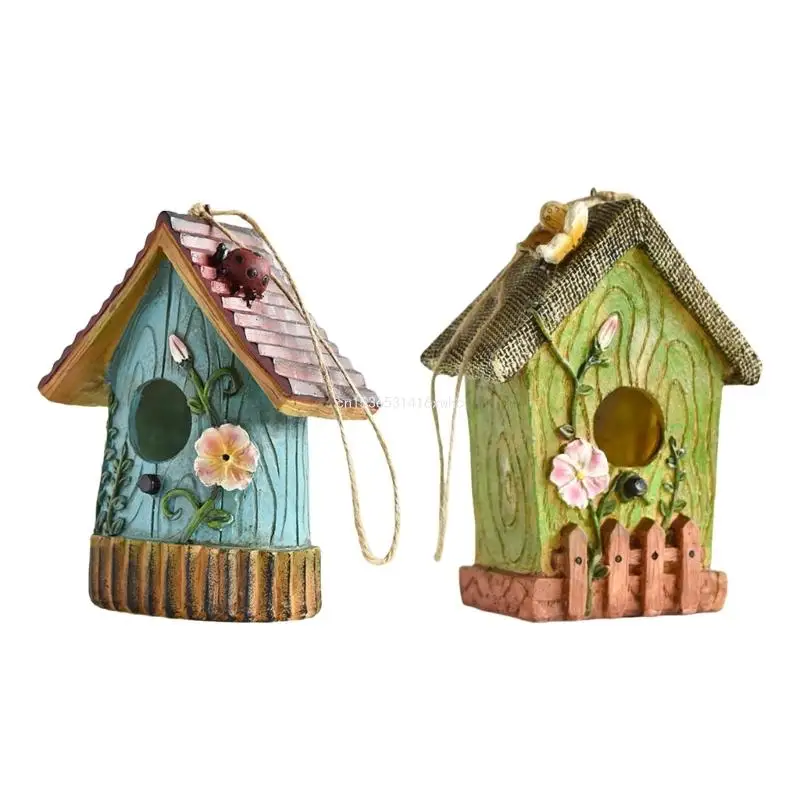 

Dropship Hummingbird Budgies Nest Cage Shelter Stand Nest Cage Painted Hideouts Nest Cage Outdoor Toy for Hummingbird