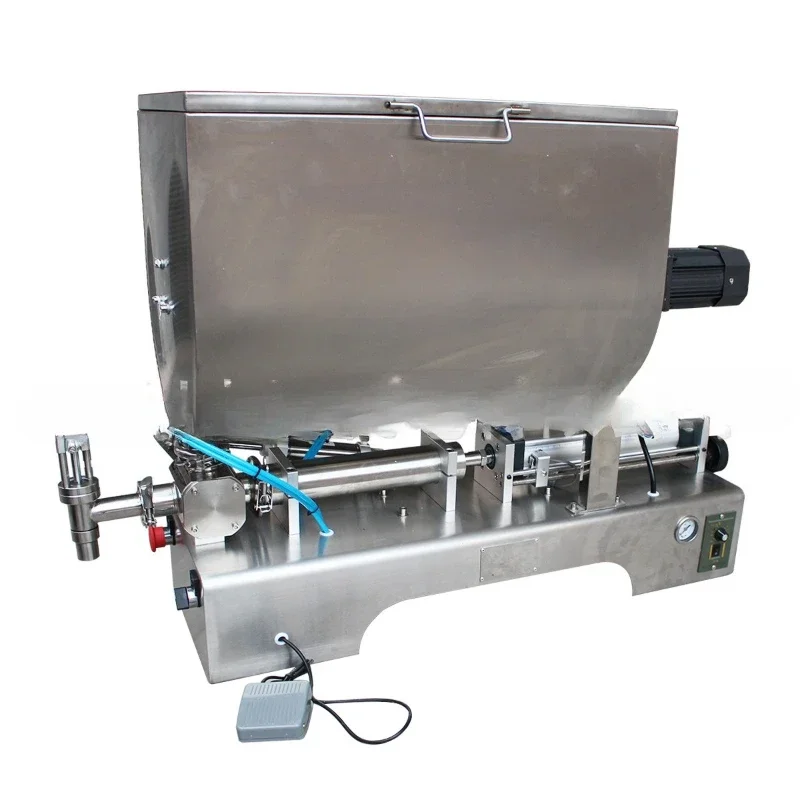 

Horizontal stirring pneumatic sauce filling machine, caviar sauce filling machine, heating mixing sauce filling machine