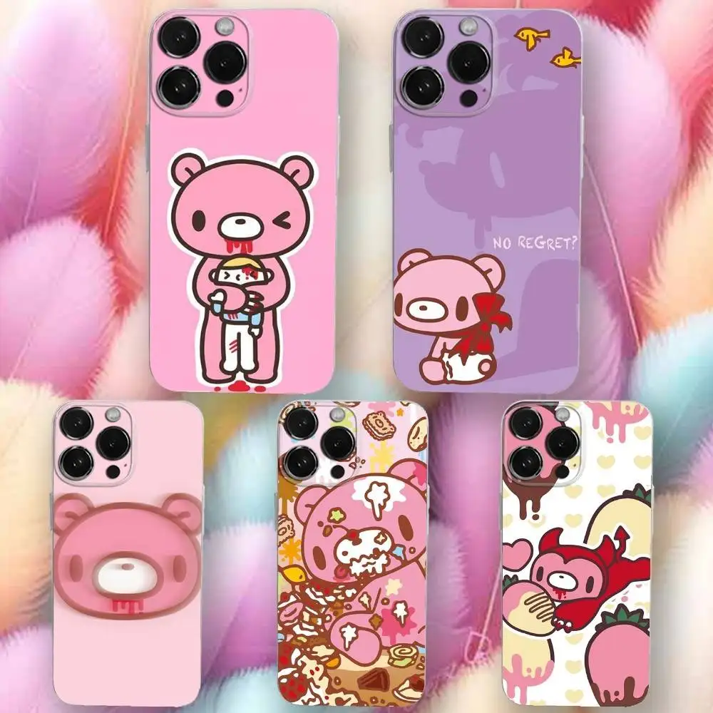

Cute G-Gloomy-ys Bear Phone Case For iPhone 16,se4,15,14,13,12,11 Plus,Pro,Max,XR,XS,X,Plus,SE,Mini Transparent Soft Cover