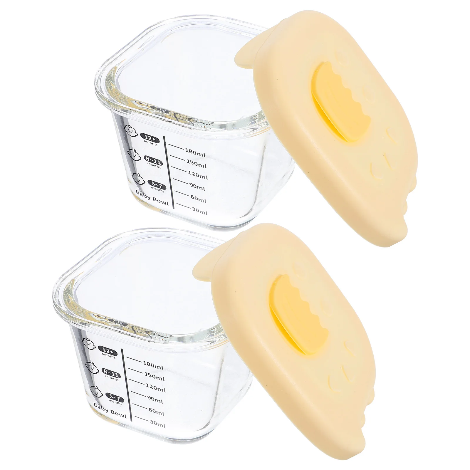 

2Pcs Glass Baby Food Storage Containers 230Ml Leakproof Lids for Freezer and Microwave Thick Durability Heat Resistant Infant