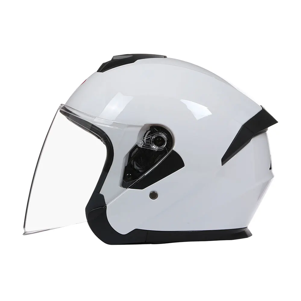 Casco De motocicleta DOT media cara doble lente Cool Casco Moto cuatro estaciones hombres mujeres moda urbana Casco Capacete De Moto seguridad