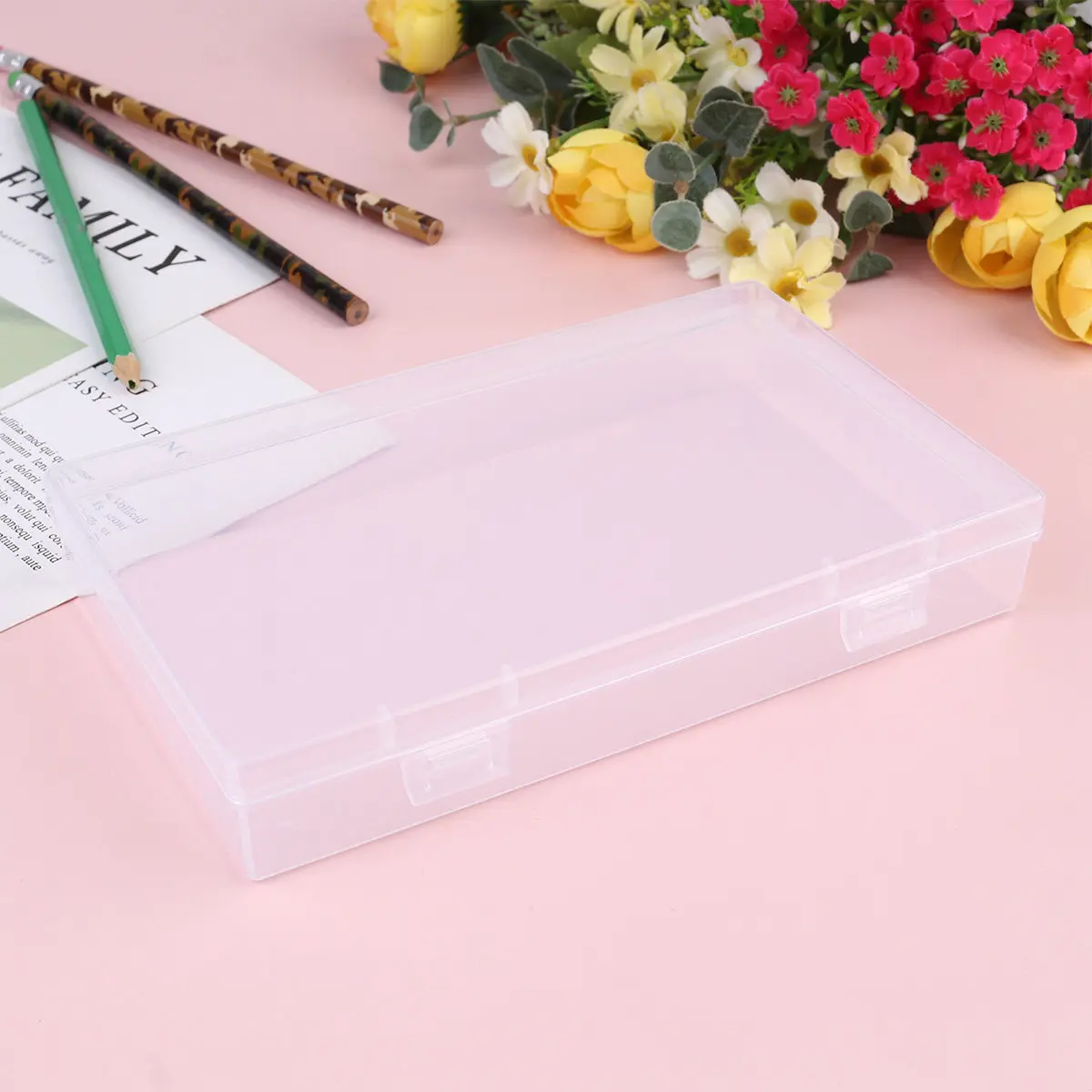 

Многофункциональный пластиковый ящик для хранения канцелярских принадлежностей, 4 шт., пенал большой вместимости, контейнер для ручек для офиса и школы