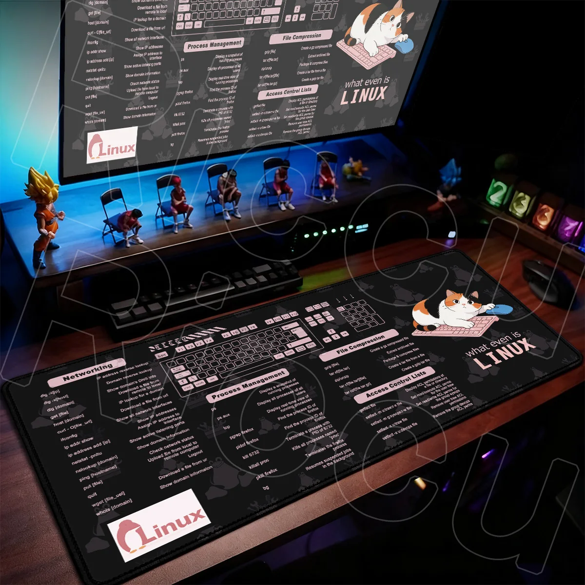

Programmer Office Laptop Soft Mousepad Linux Commands Line Desktop Mat 900x400mm Office Computer Shortcuts Carpet PC Accessories