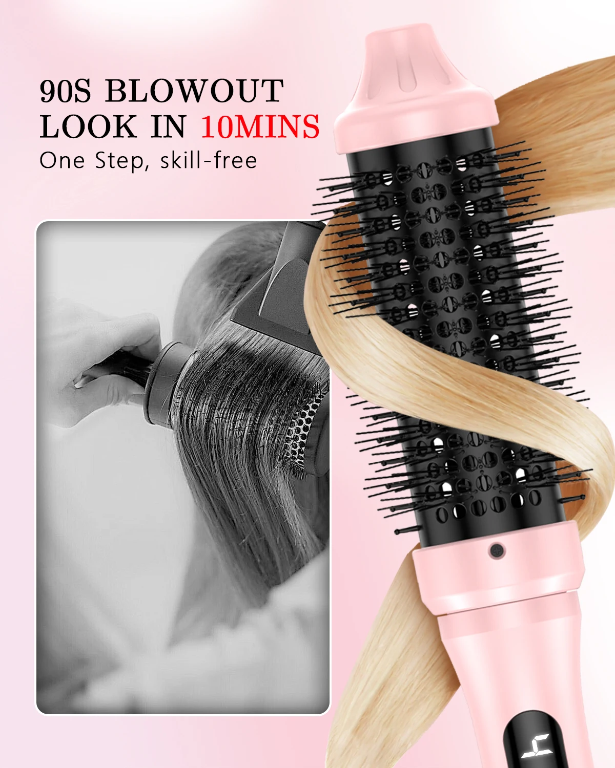 Hair Curler 1.5inch PTC Heat Round Hair Brush Curling and Straightening Crimper Hair iron Fast Ceramic Layer Curlers - view 2