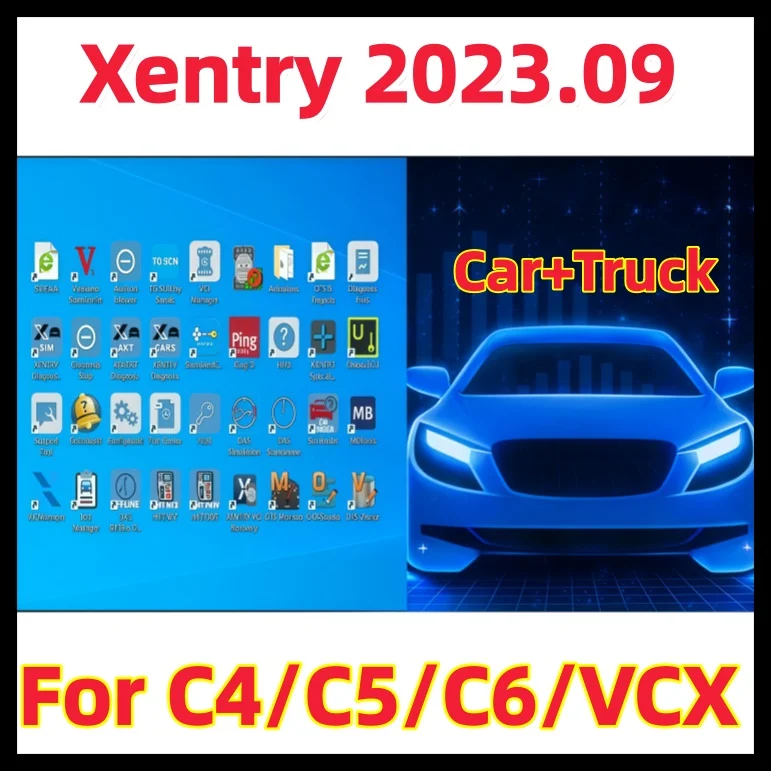 Full Software Xentry 2023.12+2023.09 WIS EPC Vediamo DTS Monaco XDOS Passthru C4/C5/C6/VCX Openport J2534 Car Truck Diagnostic