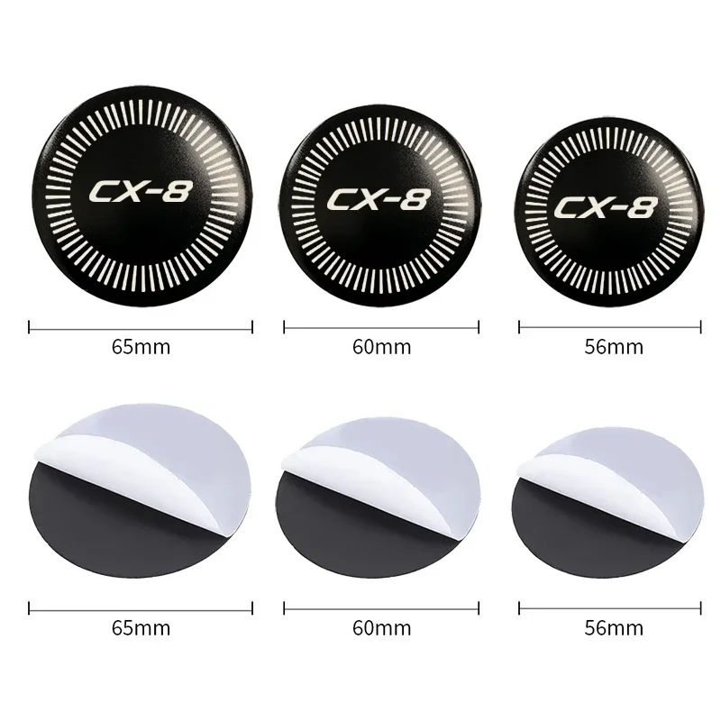 4pcs 56/60/65mm Alloy Car Wheel Hub Center Stickers for Mazda CX-8 Logo ATENZA AXELA CX-3 CX-5 CX-9 CX-30 MPS MX-5 RX-7 Skyactiv