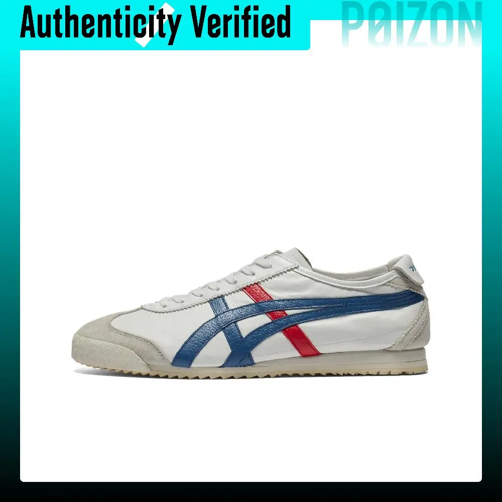 Onitsuka Tiger MEXICO 66 Slip Resistant Abrasion Resistant Low top Casual Shoes Unisex White Blue 1183C319-100